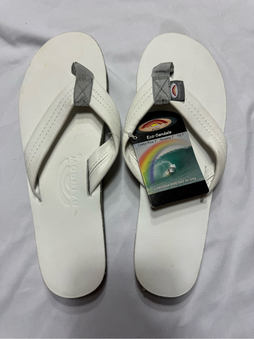 Rainbow White and Gray Eco-Sandal Flip Flops